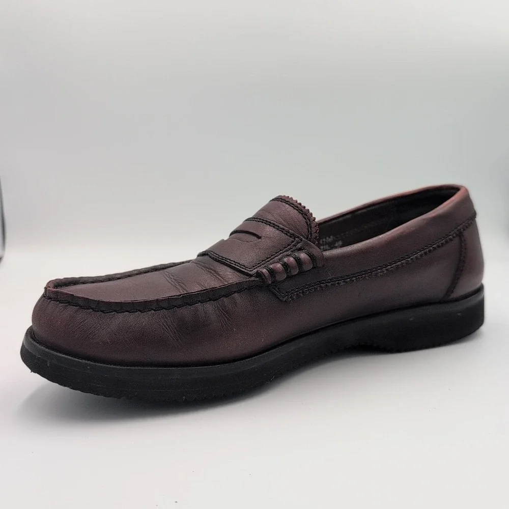 Rockport Vibram Leather Loafers Shoes Men's Size 12 M Medium Brown Beef Roll